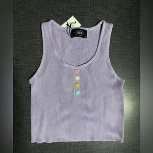 Moving sale**  Cider Love Heart Button knit Tank Top in Lavender size S